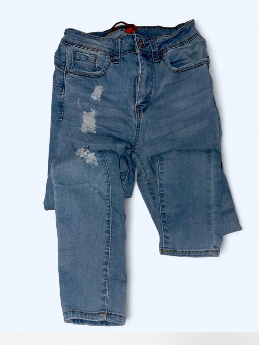 Wax Jean Men's Light Blue Skinny Distressed Jeans